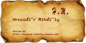 Hrncsár Mihály névjegykártya
