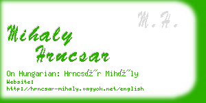 mihaly hrncsar business card